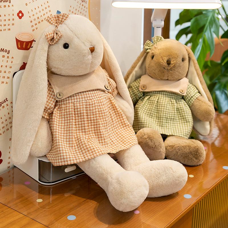 Lily Rabbit Plush Toy Cute Coffee Long Ears Rabbit Doll Ragdoll Birthday Gift Rabbit Machine