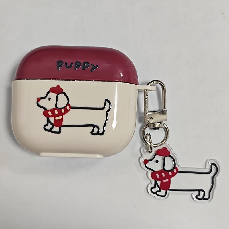 For Apple AirPods 4 Case Cute Fun Dachshund Dog Pattern Design Earphone Cover with Puppy Pendant Apply To Air Pod 4 Pro2/3