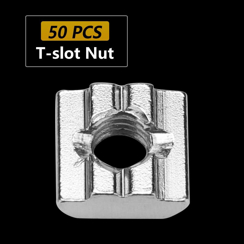 50pcs Carbon Steel Sliding T Slot Nut for 30 Series Aluminum Profile Accessories (M8*16*6)