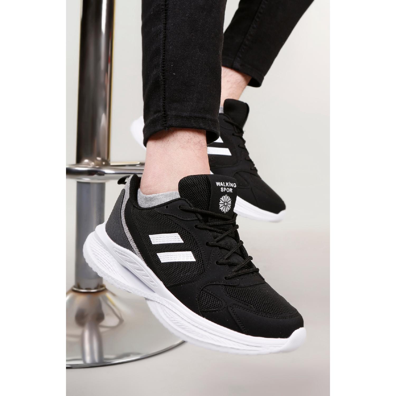 

Мужские черно-белые удобные легкие повседневные спортивные кроссовки для ходьбы 40