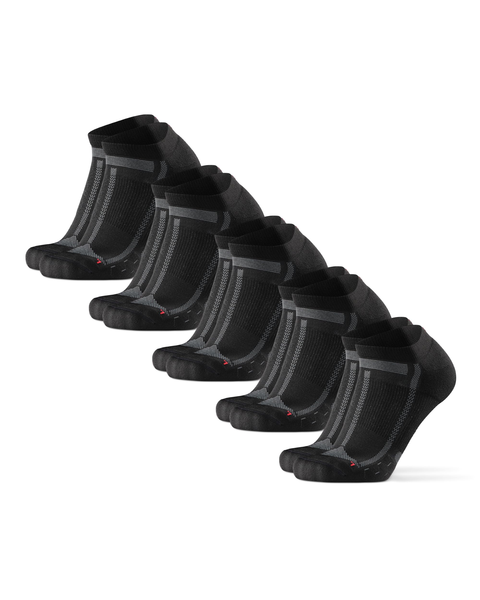 

DANISH ENDURANCE Long Distance Running Socks, Ankle Socks, 5-Pair Set, Marathon Socks, Sports Socks for Men and Women, Black/Gray, Sizes 22.0-24.5 cm