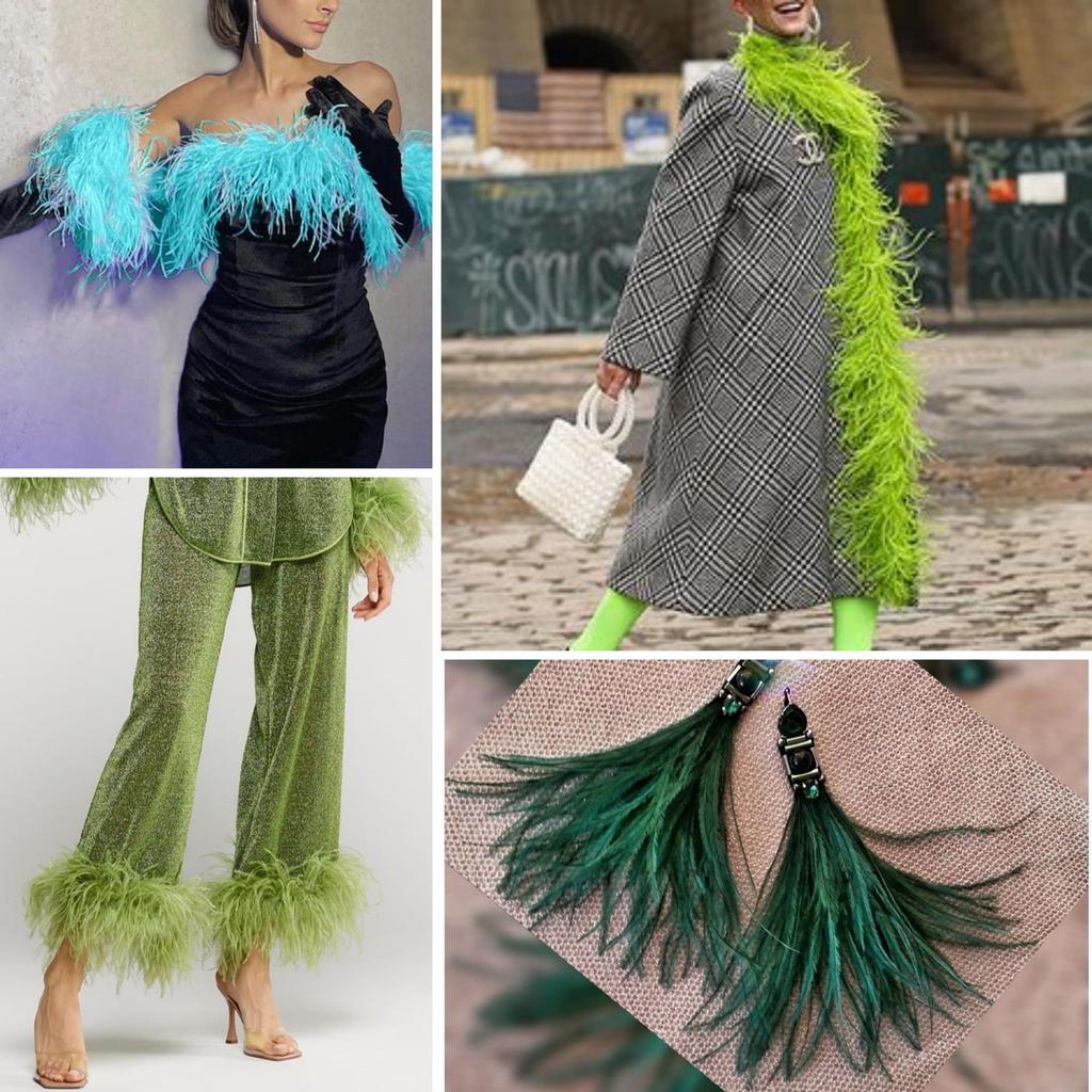 Feather1M Ostrich Feathers Trim High Quality 8-10cm Feather Ribbon Fringe DIY Sewing Dress Clothes Decorations