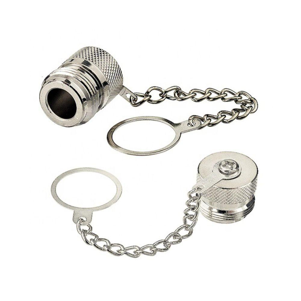 Metal Construction RF Coaxial Connector With Chain Anti-Loss Design N-Type Connector Female Head Male Plug Dust Cap