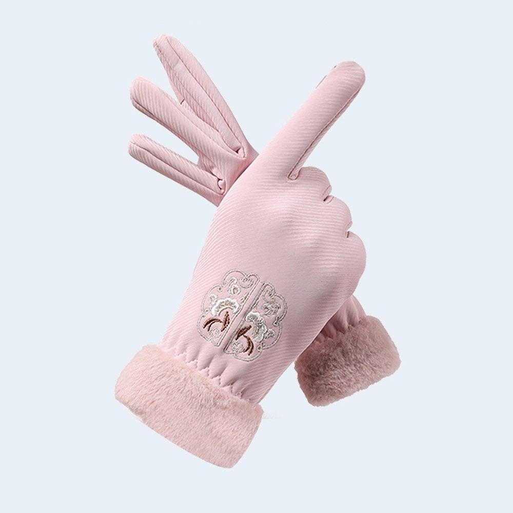 Windproof Cycling Gloves Warm Outdoor Sports Gloves Fashion Thickened Thermal Gloves  for Women