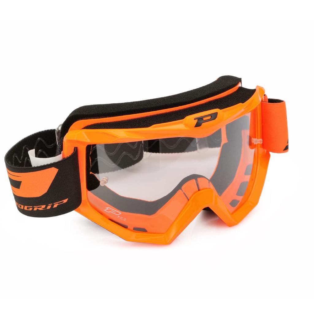 Daytona 30213 ProGrip Motorcycle Goggles 3201 Race Line Goggles, Orange
