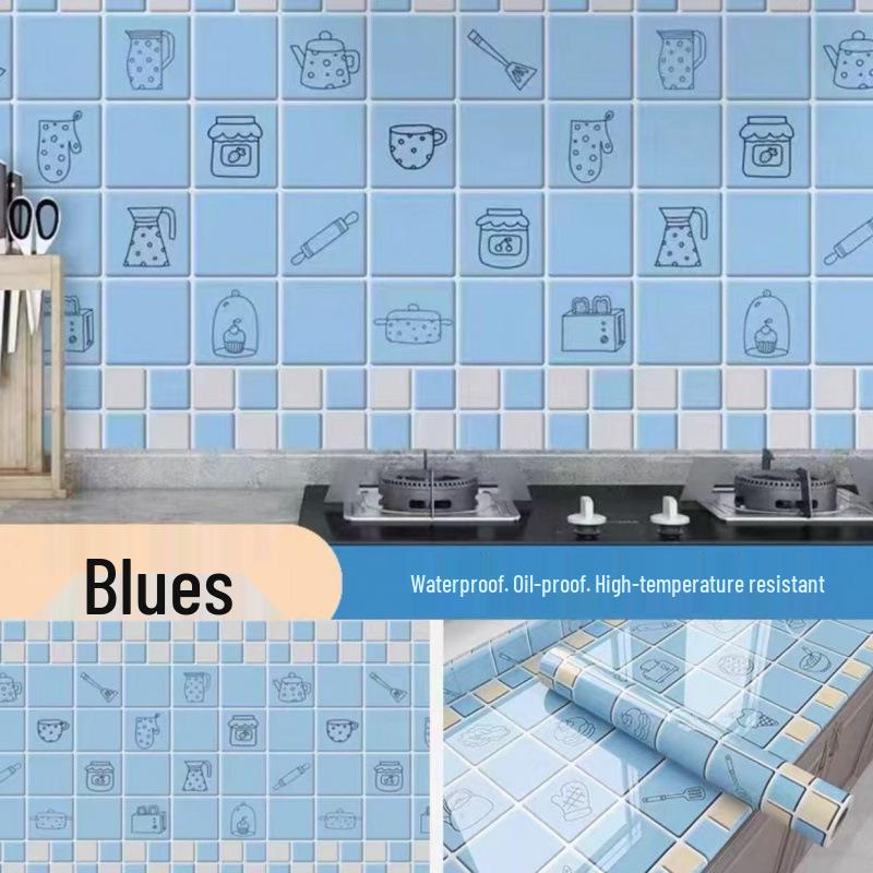 Oil-Proof Waterproof Self-Adhesive Protective Film for Kitchen Countertops and Cabinets.