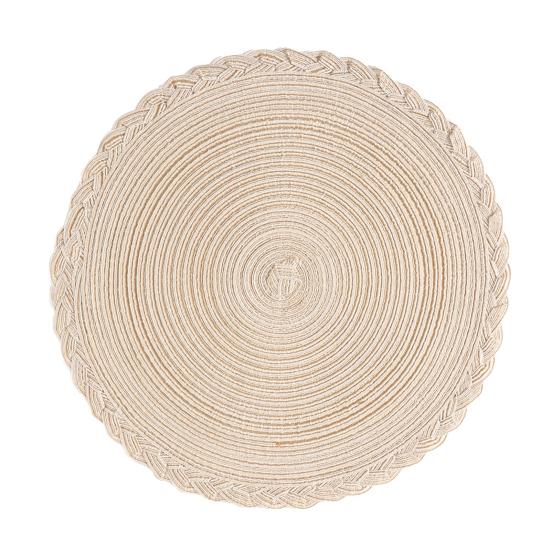 Round Braided Placemats Heat-Resistant Placemats for Dining Tables Stain-Proof 15 inch Non Slip Kitchen Table Place Mats Natural Farmhouse Decor