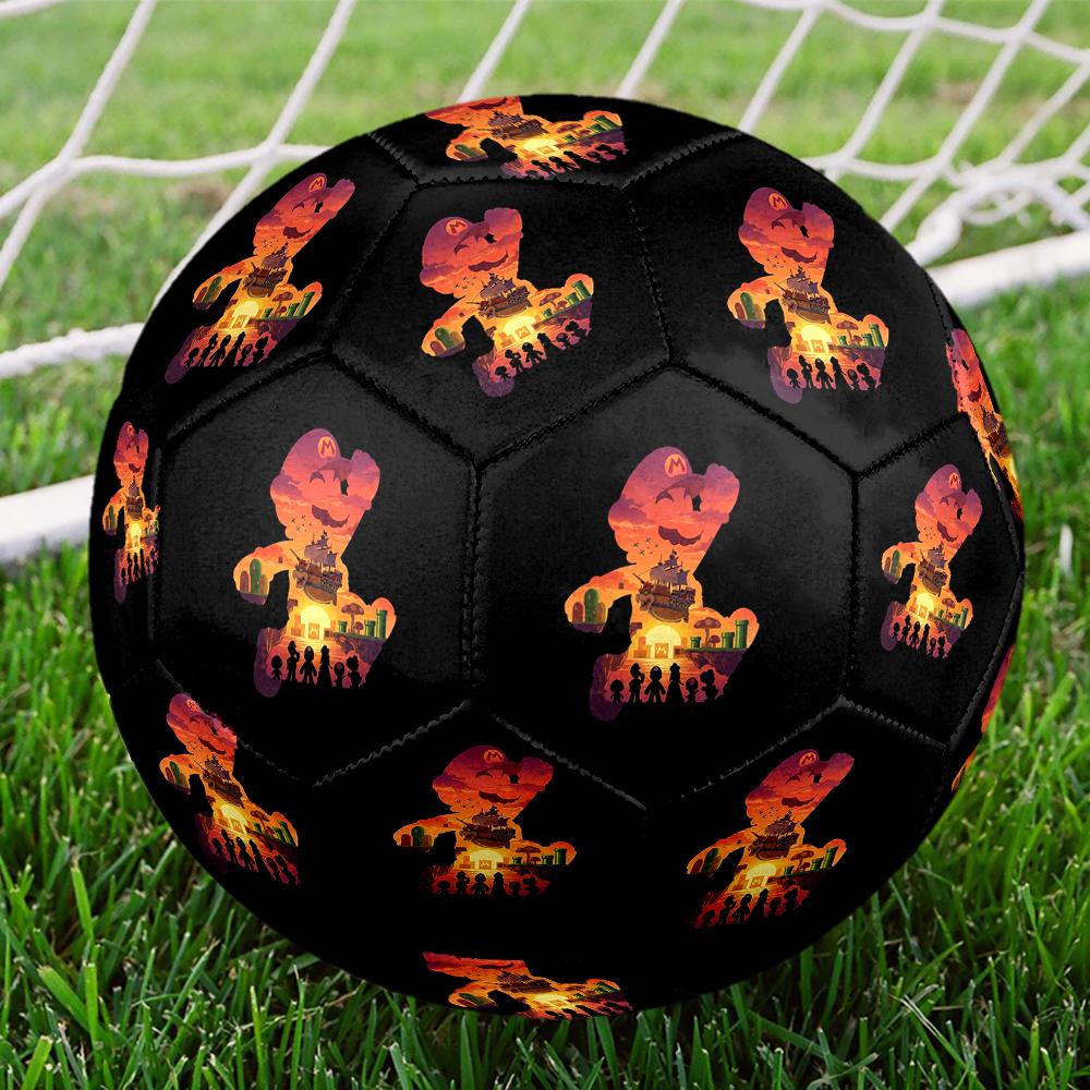1pc Super Mario Game Cartoon Football Soccer Ball Size 5 Indoor Soccer Ball Fashion Colorful Backyard Game -Great For Sports Fans Gift HE50