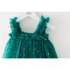 New Christmas Dress Stars Moon Strapless Dress Princess Mesh Shaggy Dress Children's Halter Dress Holiday Dress