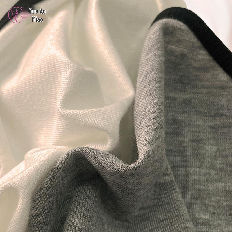 Sporty Minimalist Women's Mid-Rise Black & White Cotton Triangle Underwear