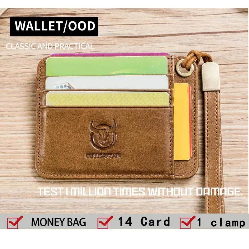 Men's card bag made of 100% genuine leather with multiple card slots, business card holder, bank credit card holder