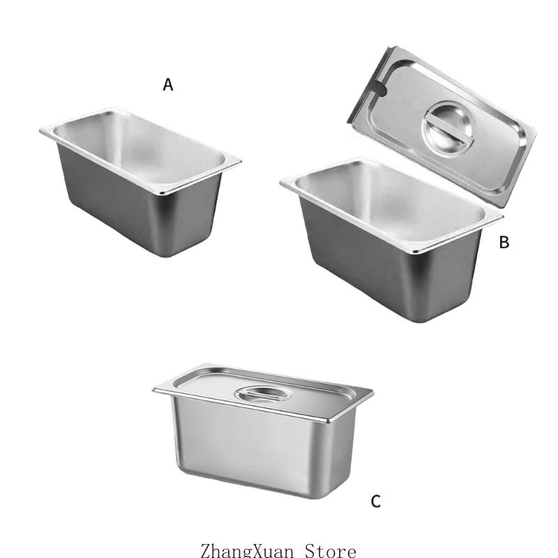 3XUF Stainless Steel 1/3 Size Pan Restaurant Equipment with Lid Design Container