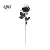Cascading Green Leaves Decor Halloween Flowers with Eyeball, Fake Bouquet Roses, Artificial Water-free Flower Decoration Stems for Vase