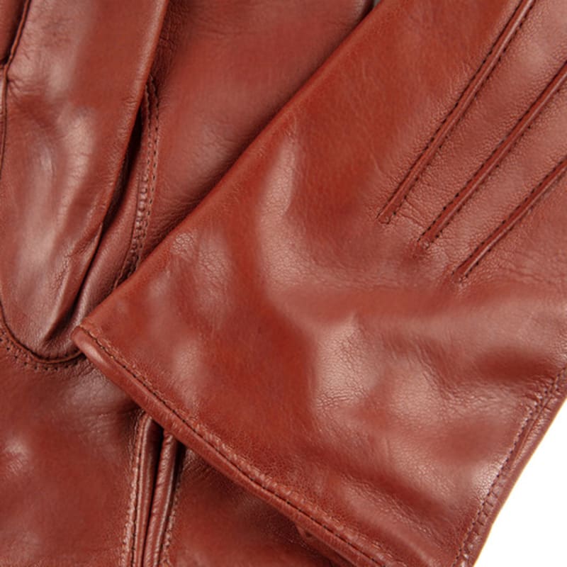MANI CALDE Nappa Leather Gloves For Women_Cognac