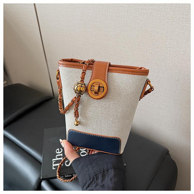 IELGY Ladies Messenger Bag Canvas Summer Fashion Bucket Bag