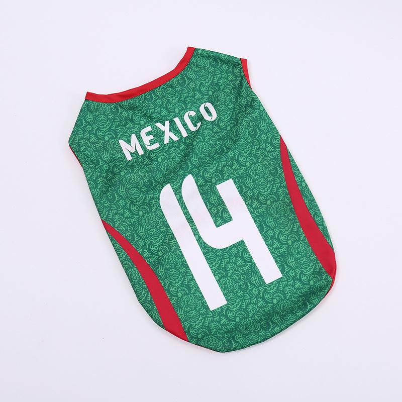 Pet Soccer Team Dog Vest Teddy Summer Clothing Pomeranian Bi Bear Puppy Clothing Cat Pet Clothing Thin