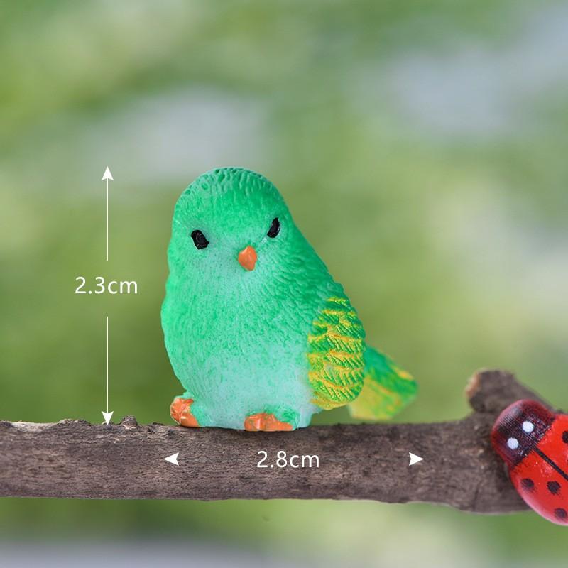 Multi-functional Accessories Cute Cartoon Bird Figurine Garden Plants Animals Resin Handicrafts Decorative Figurines.