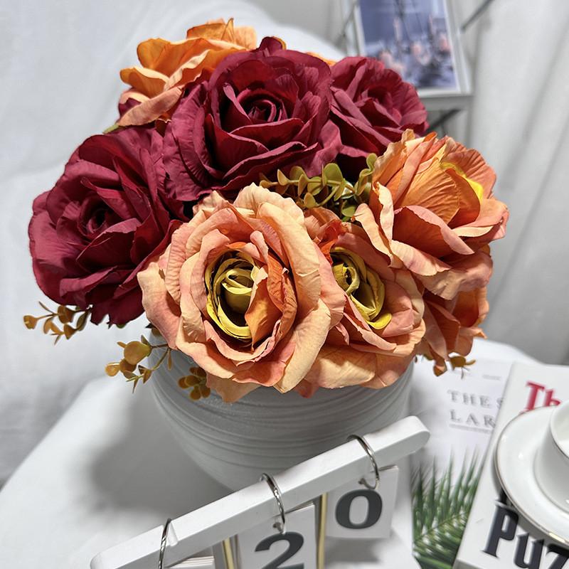 Artificial Flower Rose Hotel Restaurant Window Decoration Room Desktop Ornament