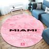 Inter Miami CF Round Area Rug,Carpet Rug for Living Room Bedroom Sofa Playroom Decor,Non-slip Floor Mat