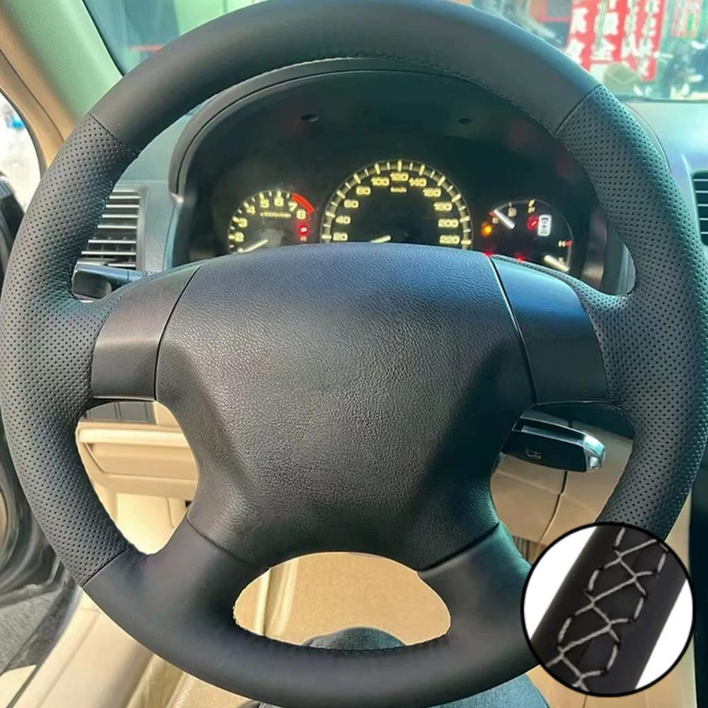 Car Accessories Braid Black Perforated Microfiber Leather 2003-2007 Odyssey 2005-2010 Steering Wheel Cover For Honda Accord 7