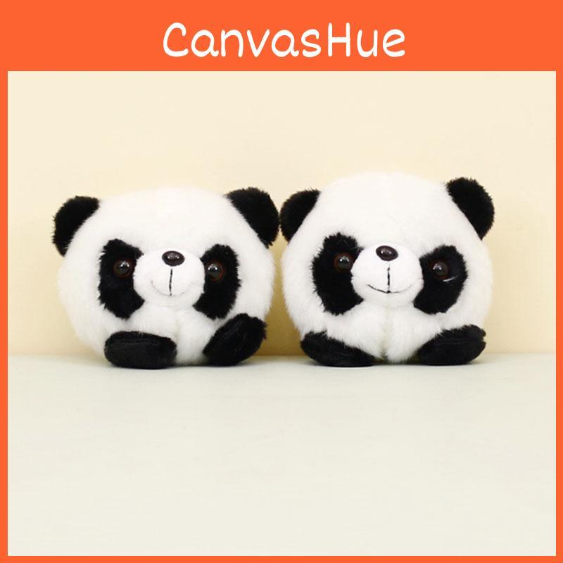 Cute Panda Plush Keychain Charming Couple Bag Ornament Short Plush Toy Gift