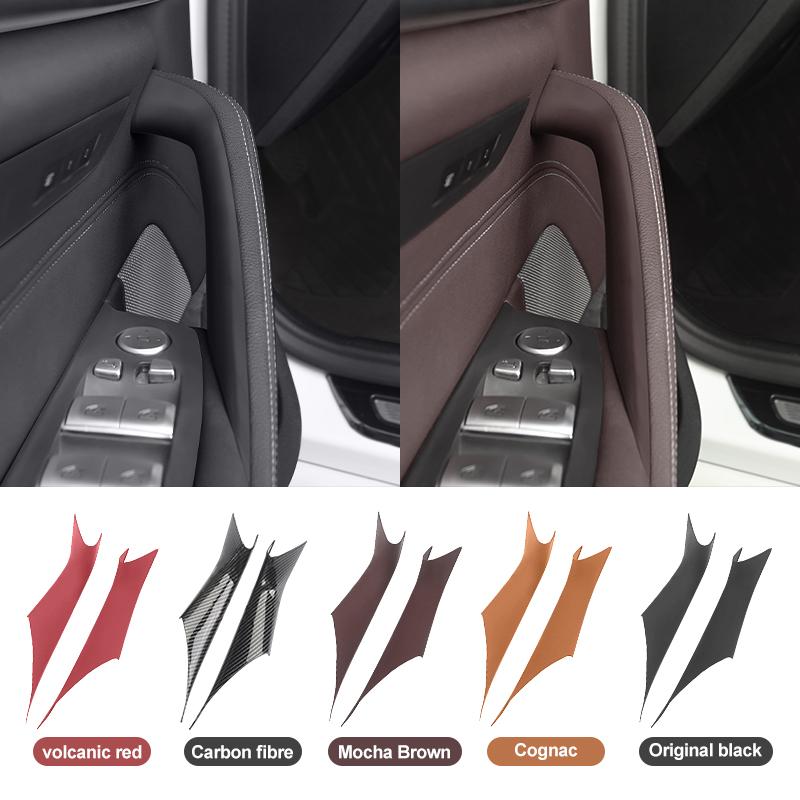 2025 Chaud 2PCS Poignée de tirage intérieure de porte de voiture Panneau de tirage Garnitures de protection Accessoires Auto Convient Pour BMW Série 5 G30 G38 2018-2023 Auto Acc