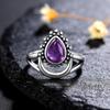 CopperRings Natural Amethyst Gemstone Rings for Women Wedding Bands Anniversary Gift Fine Jewelry