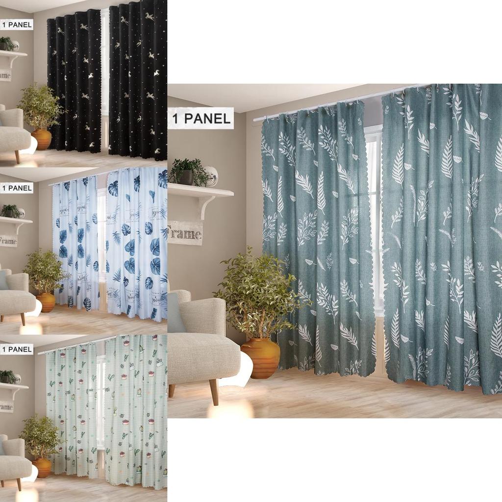Elegant Nordic Style Sunshade Blackout Curtain With Durable Velcro Panel