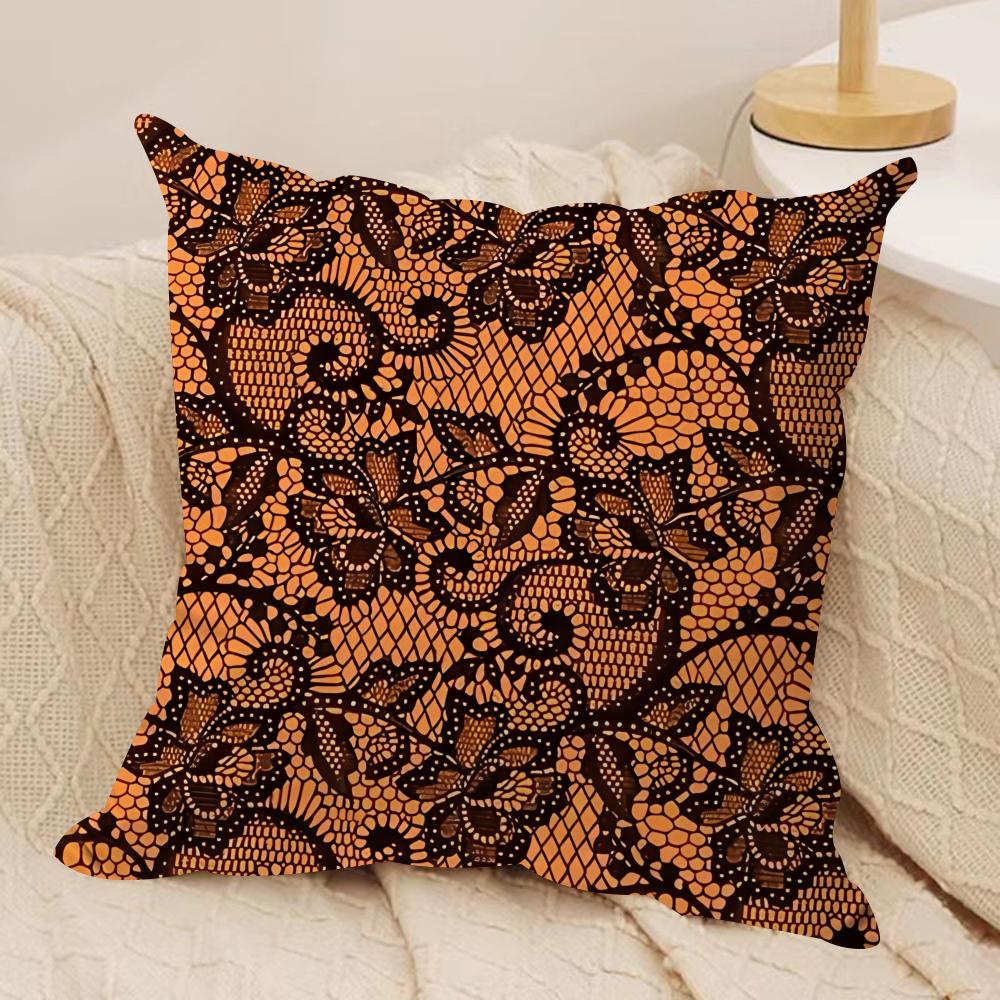Lace Flower Cushion Cover Soft Plush Fabric DoubleSided Printed Cushion Covers for All Seasons Modern Home Decor