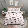 3pcs Marry Christmas Bedding Set Snowflake Deer Print Breathable Duvet Cover King Queen Twin Single Size Bithday Gift Room Decor