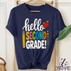 Hello Second Grade Shirt, 2nd Grade Back To School T-Shirt, Teacher Student Graphic Tee, First Day Gift