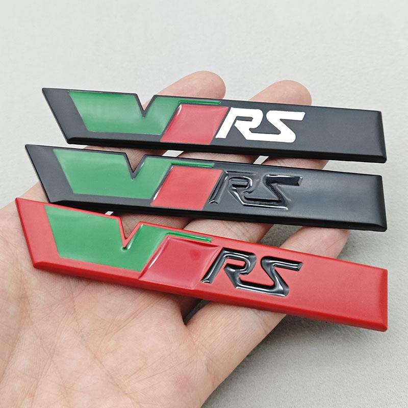 DCLR3 NEUES 3D-Metall-RS-Logo VRS Auto Frontgrill-Emblem Heckklappen-Abzeichen Für Skoda VRS Octavia 2 3 Rapid Kodiaq Karoq Fabia Kamiq Superb