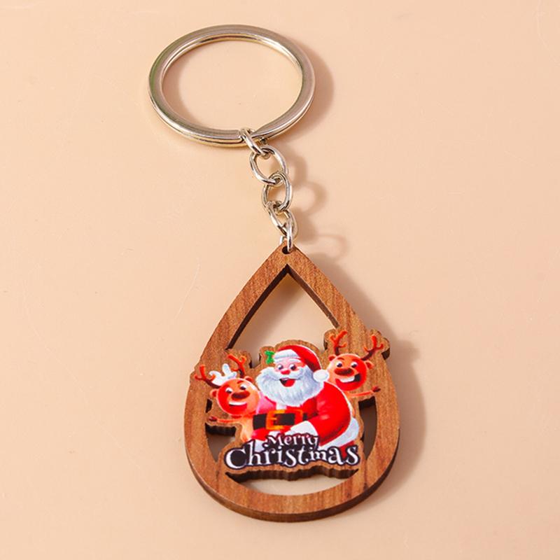 Cute Christmas Key Chain Snowman Santa Claus Key Ring Pendant for Car Key Holder Women Girls Handbag Decor DIY Jewelry Gift