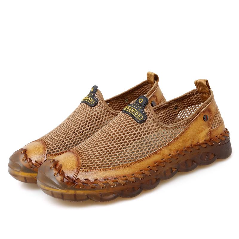 

Men s shoes summer breathable one-pedal hollow cloth shoes mesh sandals casual sports mesh shoes men s mesh lazy shoes 47