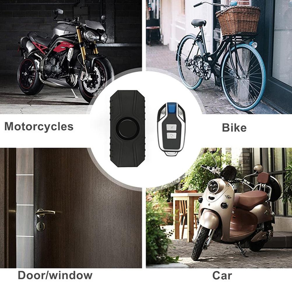 Motorcycle Bicycle Alarm 113dB Loud Vibration Sensing Wireless Anti-Theft Vehicle Security Alarm System With Remote Control