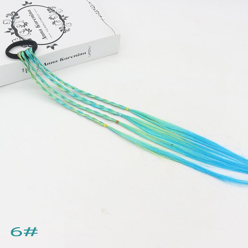Colorful Gradient Braided Hair Accessories for Little Girls - Hand-woven DIY Hair Rings and Wigs