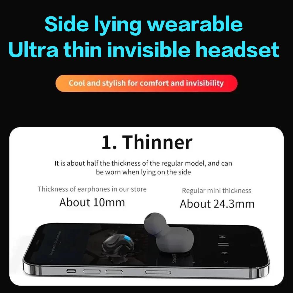 BT 5.3 Stereo Headphones Touch Control Invisible Sleep Earphones IPX5 Waterproof Sense-Free Micro Sleep Earbuds for Better Sleep