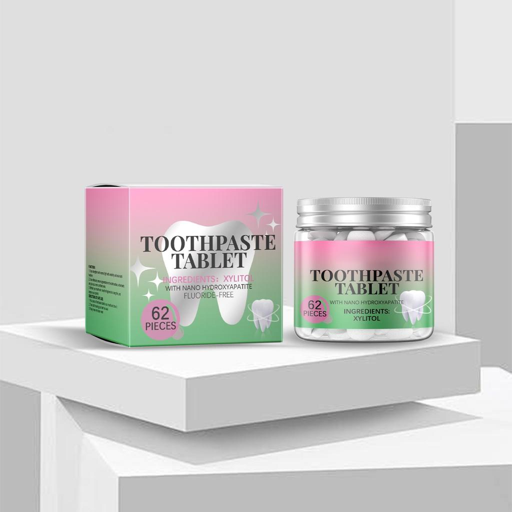 Toothpaste Tablets | Chewable Toothpaste Tablets For Fresh Breath | Fluoride Free | Nano Hydroxyapatite Toothpaste | 62 Tablets