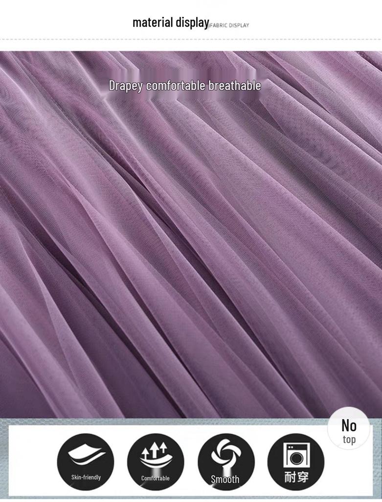 Elegantní vysoce kvalitní dlouhá rozšiřující se sukně s vysokým pasem - 2023 Všestranná síťovaná vílí sukně slim fit