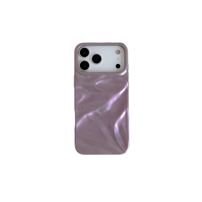 Duha s 3D plisovanou texturou, měkký kryt proti pádu pro modely iPhone 17 Pro Max a 14/15/16