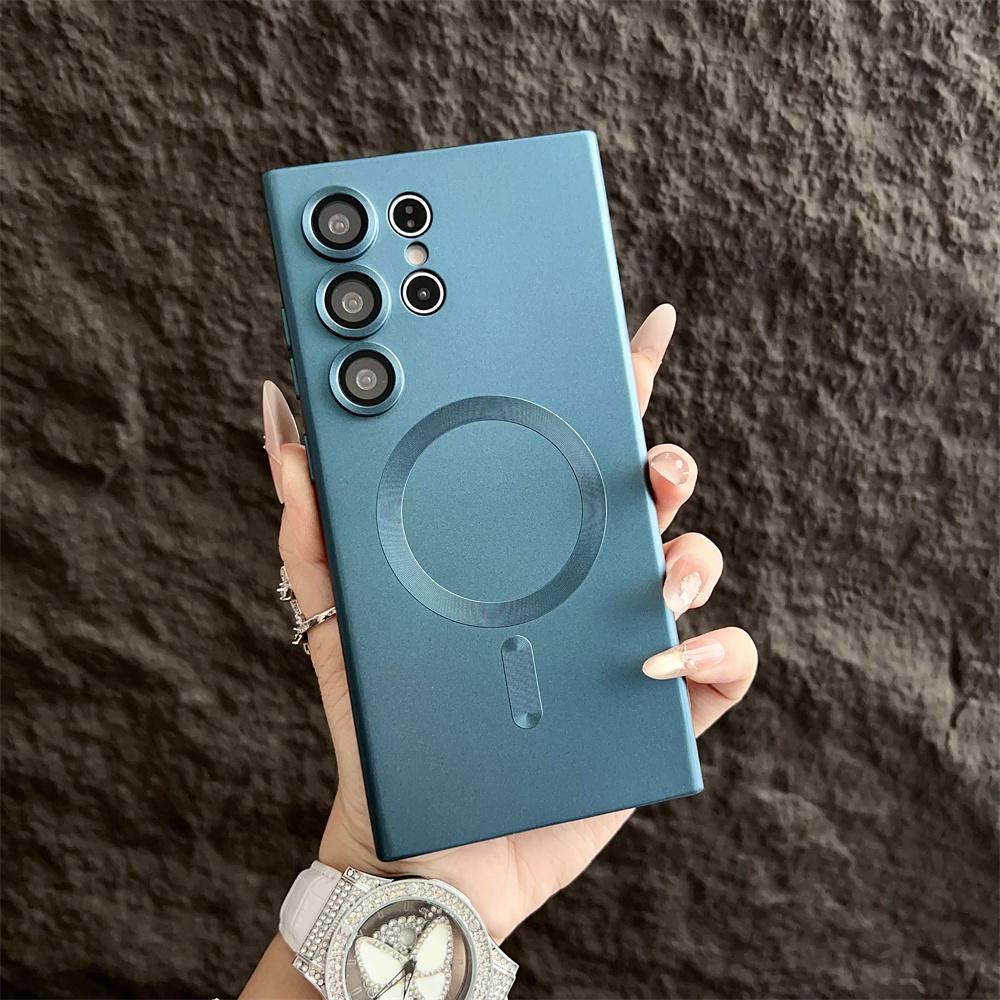 Matte Shockproof Magsafe Magnetic Wireless Charging Cases For Samsung Galaxy S25 S24 Ultra S23 FE S22 S21 Plus Cover fundas