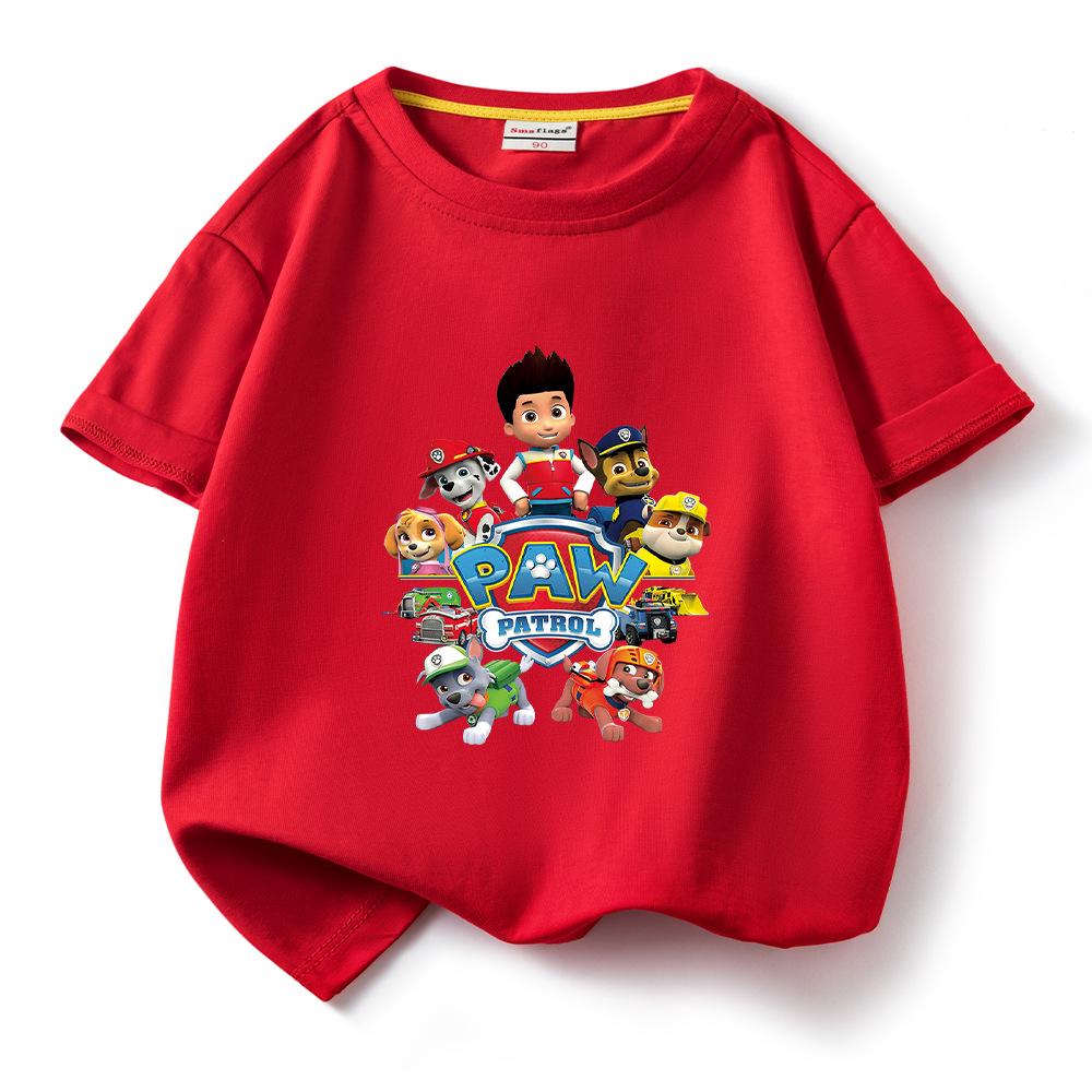 Paw Patrol Print Cotton Kids' Round Neck T-Shirt