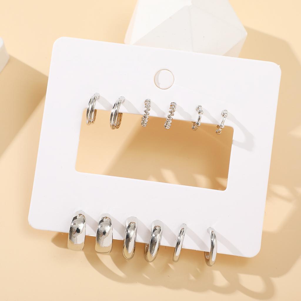 Vintage Gold Color Circle Hoop Earrings for Women Girls Simple Fashion Geometric Drop Earring Set New Trendy Jewelry Party Gifts