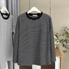 Plus Size Women Vintage Striped Thick Thermal Long Sleeve Base Warm T Shirt