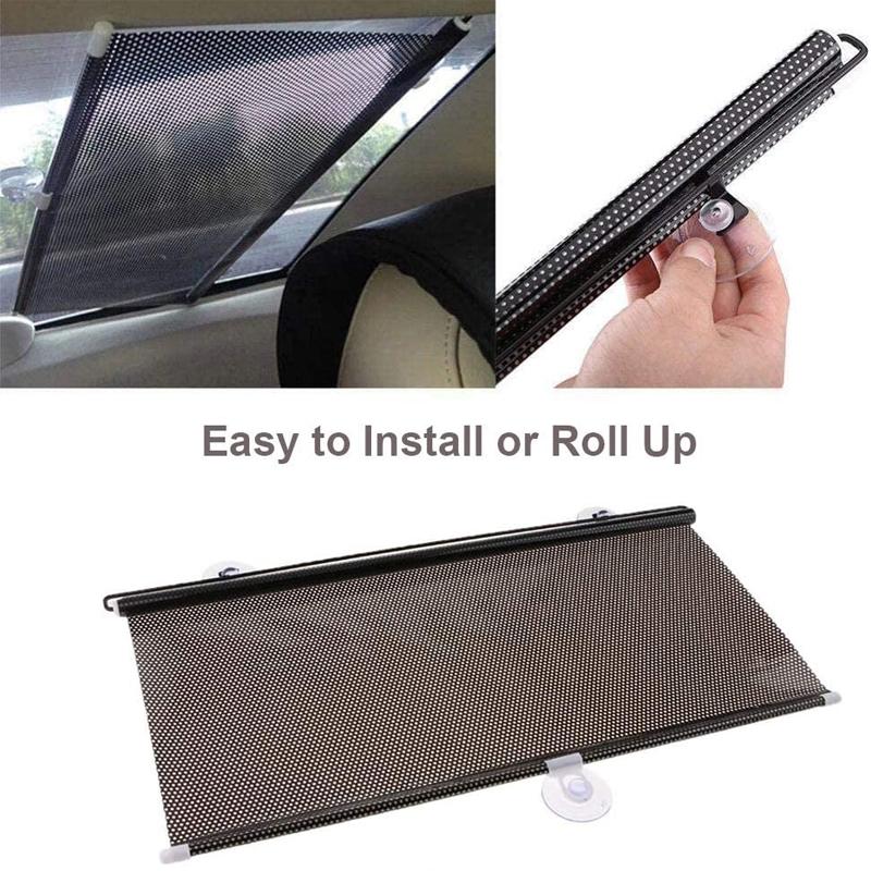 Car Windshield Stretch Suction Cup Sunshade Cover UV Protection Sun Visor Car Front Rear Side Windshield Heat Insulation Curtain