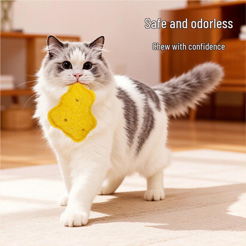 Loofah Catnip Teaser Stick: Self-Entertainment & Teeth Grinding Toy for Cats