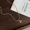 New Style Tigereye Stone Pendant Necklace Sweet And Cool Layered Choker Chain Retro Accessory Women S Necklace Jewelry Gift