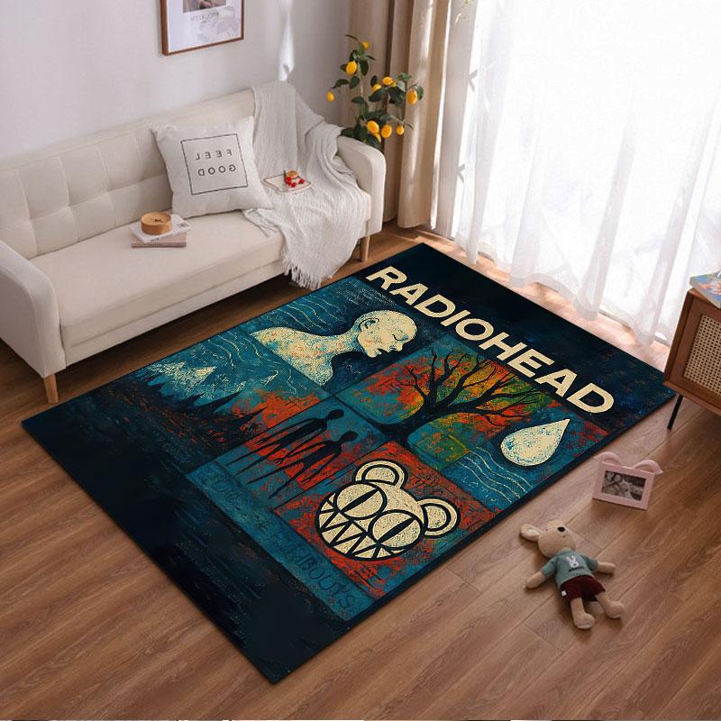 Radiohead Artistic Montage Carpet suitable as a non-slip mat for the living room or bedroom sofa
