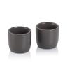 Egg Cups, 2 Pcs., Porcelain, Medium. 5 X 4.5 Cm, Dark Grey / Kela