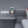 2Pcs Wall Mount Phone Holder Bedside Smartphone Charging Stand Phone Stand with Charging Holes Compatible with Most Phones And Mini Tablets